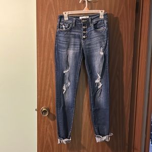 Kancan full length distressed jeans